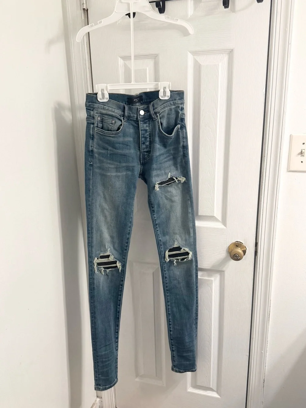 AMIRI Men’s Slim Distressed Blue Jeans